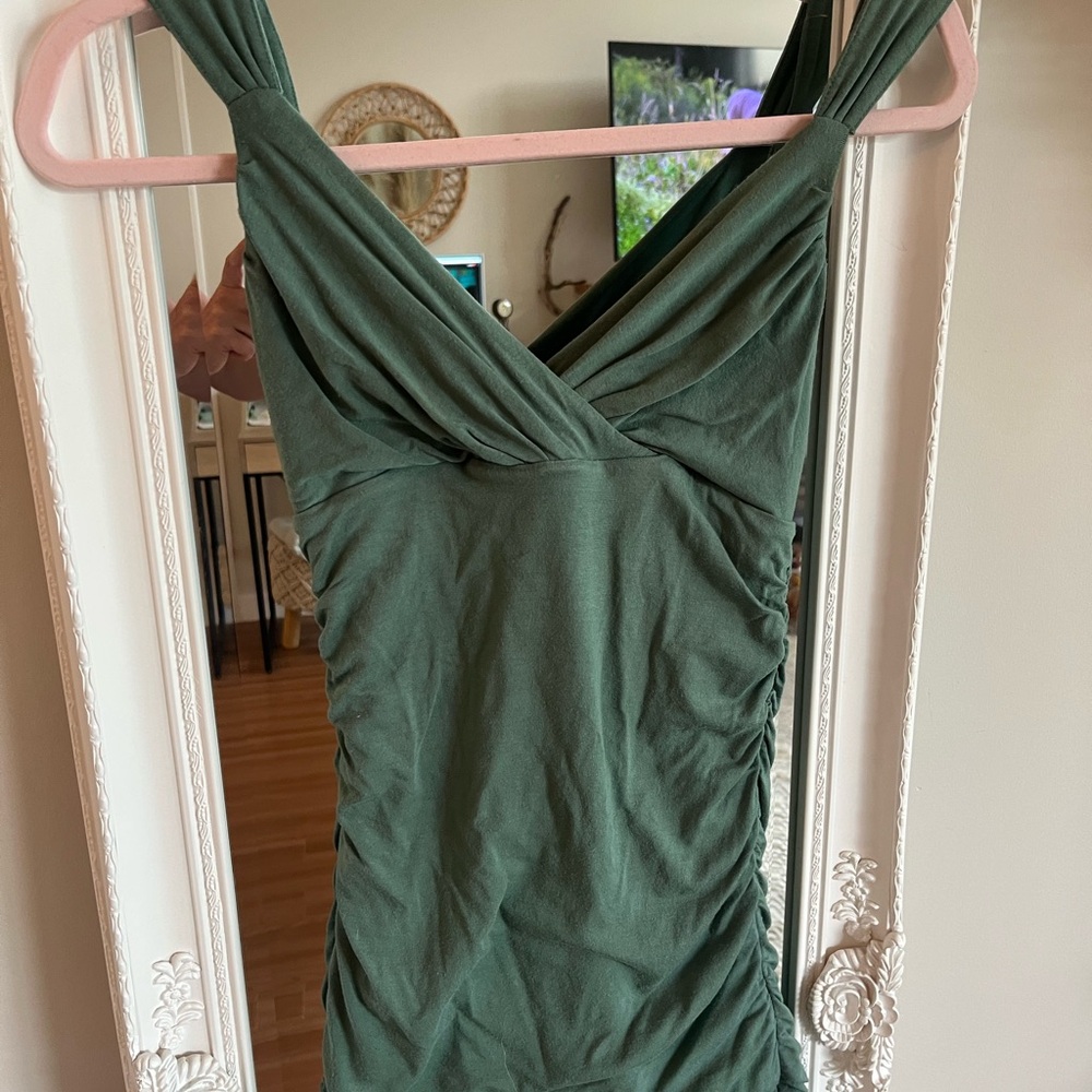 Elegant Green Ruched Dress